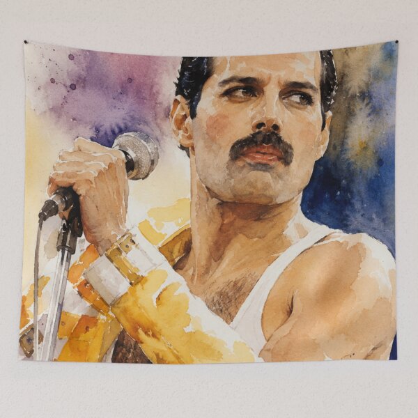 Item preview, Freddie Mercury Watercolor Legend Portrait designed and sold by SHOCAMPOS DESIGNS .