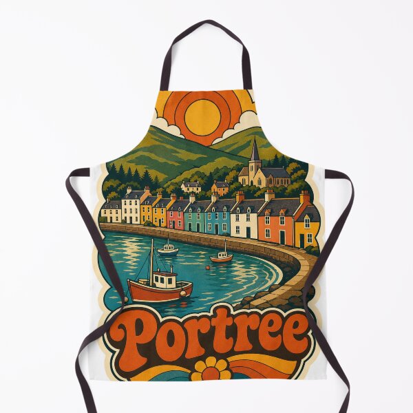 Item preview, Portree Scotland Travel Souvenir - Retro Illustration designed and sold by VisualArtsOasis.