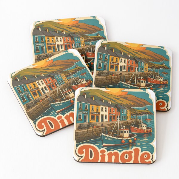 Item preview, Dingle Ireland Travel Souvenir - Retro Illustration designed and sold by VisualArtsOasis.