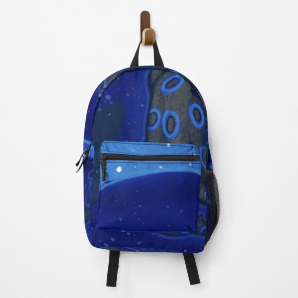 Item preview, Glowing Blue Ringed Octopus Swimming Deep Ocean Under Full Moon designed and sold by Wildw0od.