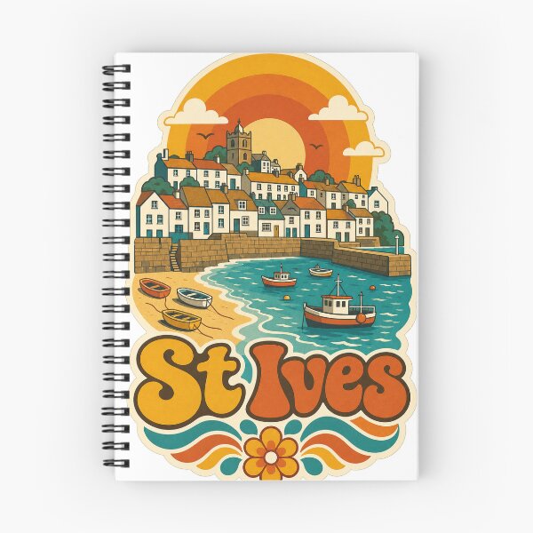Item preview, St Ives England Travel Souvenir - Retro Illustration designed and sold by VisualArtsOasis.