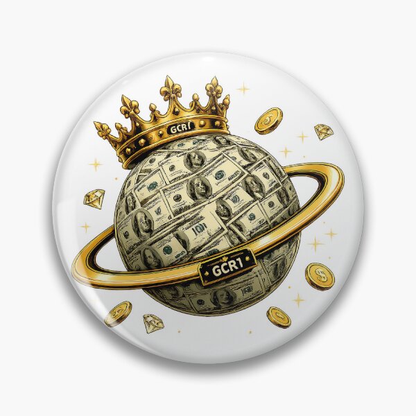Item preview, Money World Crown – GCR1 Luxury Gold Planet Cash Illustration designed and sold by GCR1.
