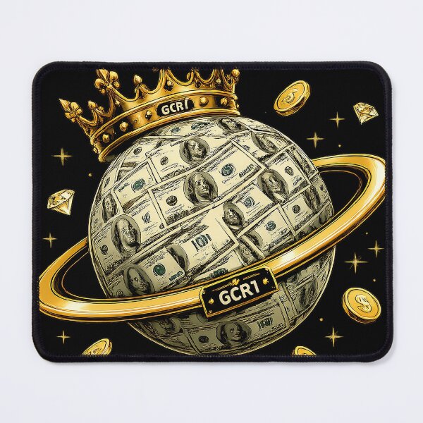 Item preview, Money World Crown – GCR1 Luxury Gold Planet Cash Illustration designed and sold by GCR1.