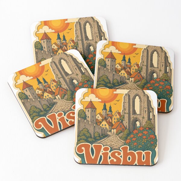 Item preview, Visby Sweden Travel Souvenir - Retro Illustration designed and sold by VisualArtsOasis.