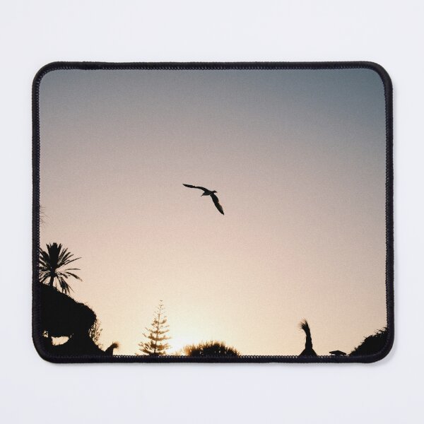 Item preview, Palm Tree and Seagull Silhouette at Sunset designed and sold by DejanVuk.