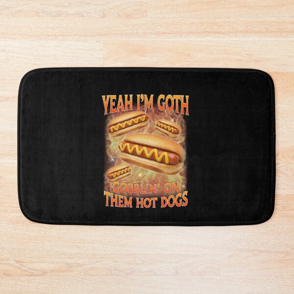 Item preview, Funny Goth Gobblin Hot Dogs Food Pun designed and sold by elderberry.