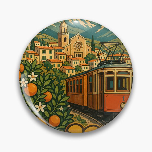 Item preview, Soller Spain Travel Souvenir - Retro Illustration designed and sold by VisualArtsOasis.
