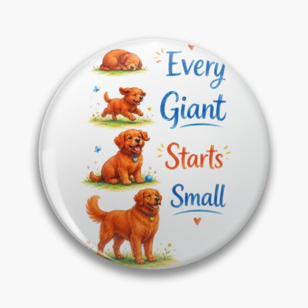 Item preview, Every Giant Starts Small Cute Puppy Growth Illustration | Inspirational Dog designed and sold by Obinne.