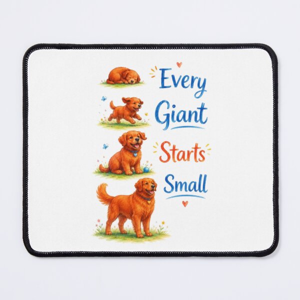 Item preview, Every Giant Starts Small Cute Puppy Growth Illustration | Inspirational Dog designed and sold by Obinne.