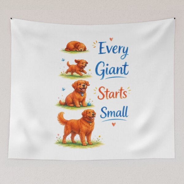 Item preview, Every Giant Starts Small Cute Puppy Growth Illustration | Inspirational Dog designed and sold by Obinne.