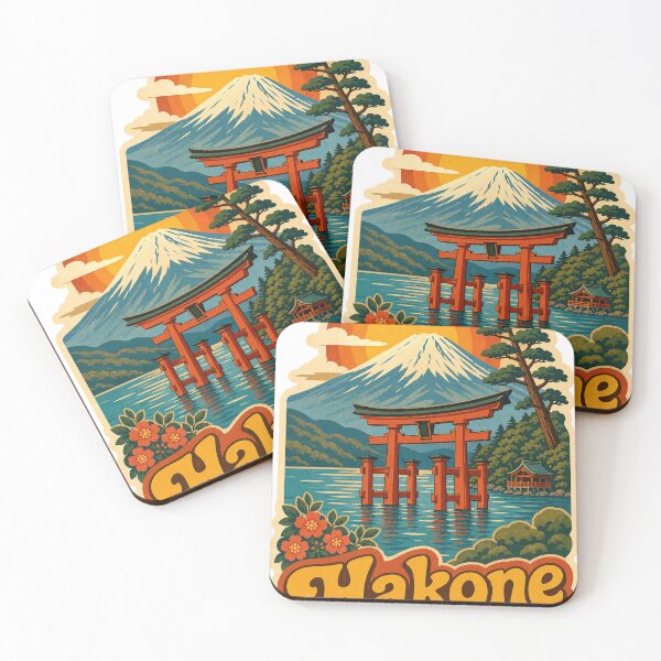 Item preview, Hakone Japan Travel Souvenir - Retro Illustration designed and sold by VisualArtsOasis.