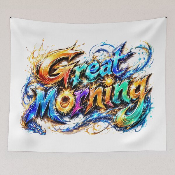 Item preview, Dragonflare Glitterrise: Great Morning in Manga Graffiti Energy designed and sold by BlissBlvdShop.
