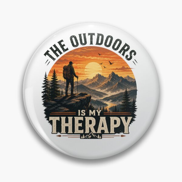Item preview, The Outdoors Is My Therapy Vintage Hiking Mountain Adventure Shirt designed and sold by Masloshop.