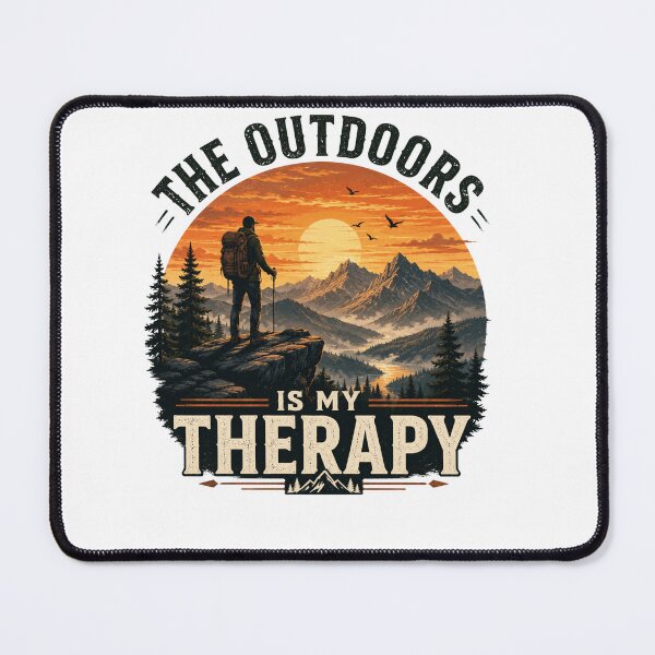 Item preview, The Outdoors Is My Therapy Vintage Hiking Mountain Adventure Shirt designed and sold by Masloshop.