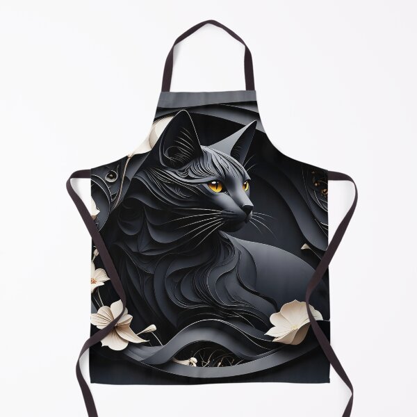 Item preview, Black Klimt Cat with White Flowers designed and sold by Vicky Brago-Mitchell®.