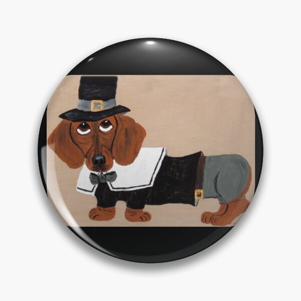 Item preview, Dachshund Thanksgiving Pilgrim designed and sold by Squirreldumplings.