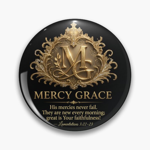 Item preview, Mercy Grace | Ornate MG Monogram with Lamentations 3:22-23 Christian T-Shirt designed and sold by KINGDOM GOLD STUDIO.