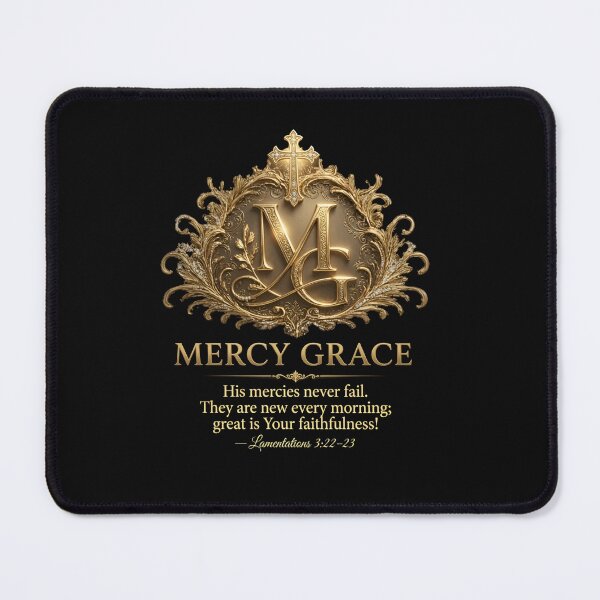 Item preview, Mercy Grace | Ornate MG Monogram with Lamentations 3:22-23 Christian T-Shirt designed and sold by KINGDOM GOLD STUDIO.