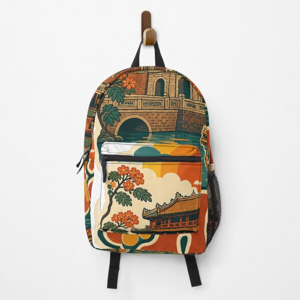 Item preview, Hue Vietnam Travel Souvenir - Retro Illustration designed and sold by VisualArtsOasis.