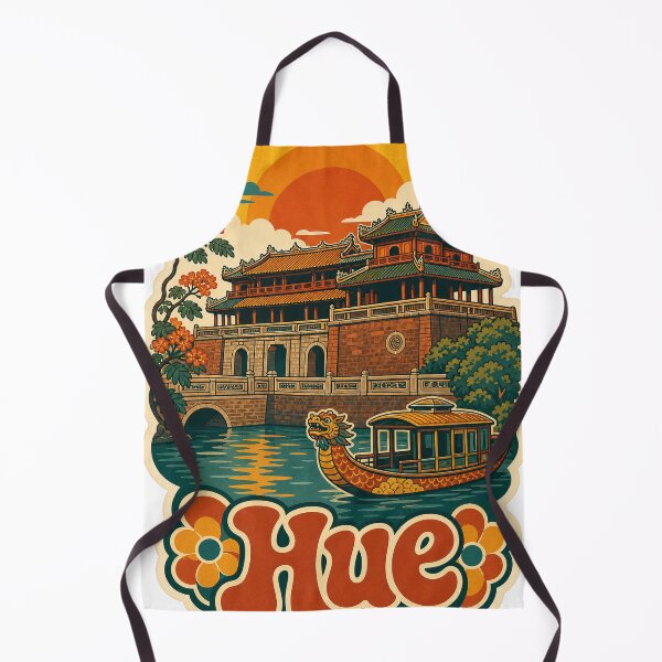 Item preview, Hue Vietnam Travel Souvenir - Retro Illustration designed and sold by VisualArtsOasis.