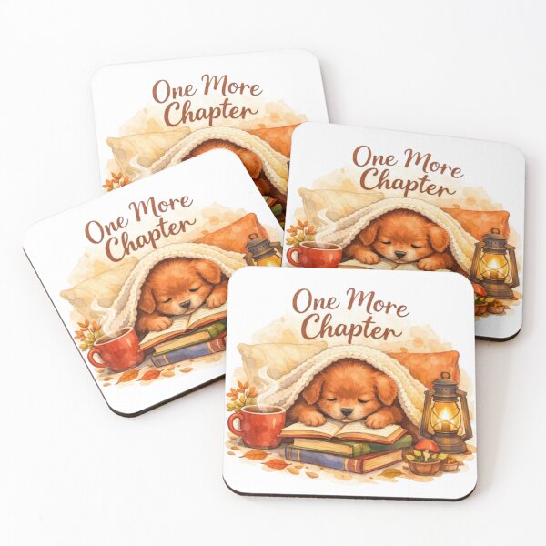 Item preview, Cozy Reading Puppy Watercolor Illustration | Cute Book Lover Dog Design designed and sold by Obinne.