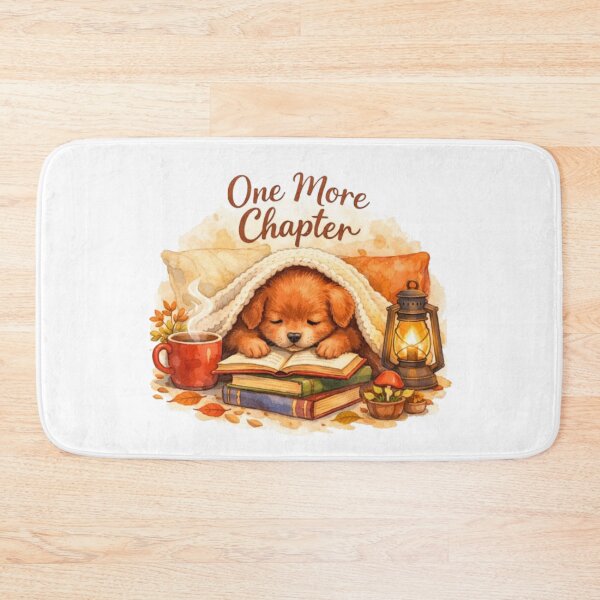 Item preview, Cozy Reading Puppy Watercolor Illustration | Cute Book Lover Dog Design designed and sold by Obinne.