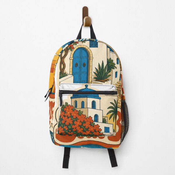 Item preview, Sidi Bou Said Tunisia Travel Souvenir - Retro Illustration designed and sold by VisualArtsOasis.