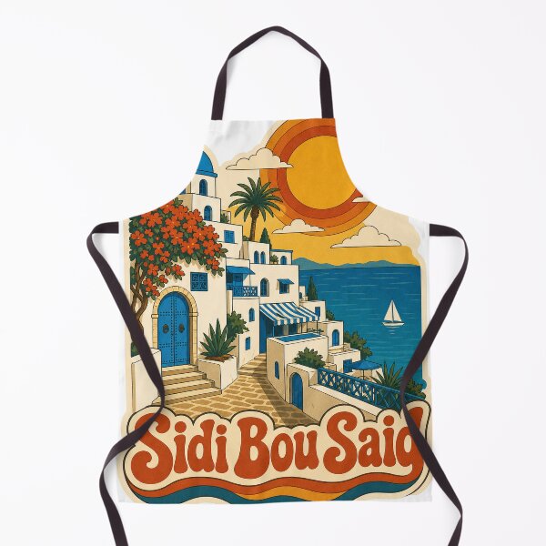 Item preview, Sidi Bou Said Tunisia Travel Souvenir - Retro Illustration designed and sold by VisualArtsOasis.