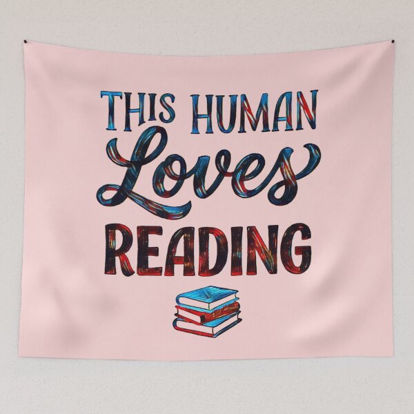 Item preview, This Human Loves Reading Vintage Bookworm Typography Art designed and sold by Dream Weave Studio.