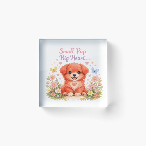 Item preview, Small Pup Big Heart Cute Red Puppy Watercolor | Dog Lover Inspirationa designed and sold by Obinne.