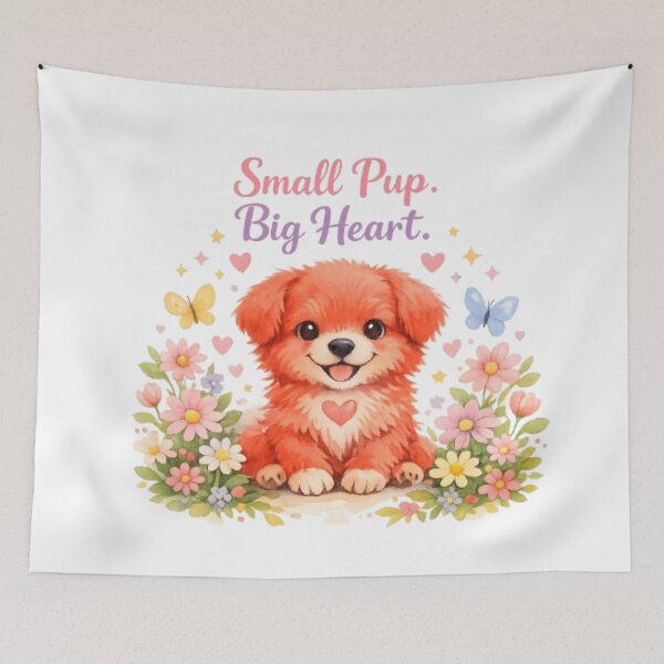 Item preview, Small Pup Big Heart Cute Red Puppy Watercolor | Dog Lover Inspirationa designed and sold by Obinne.