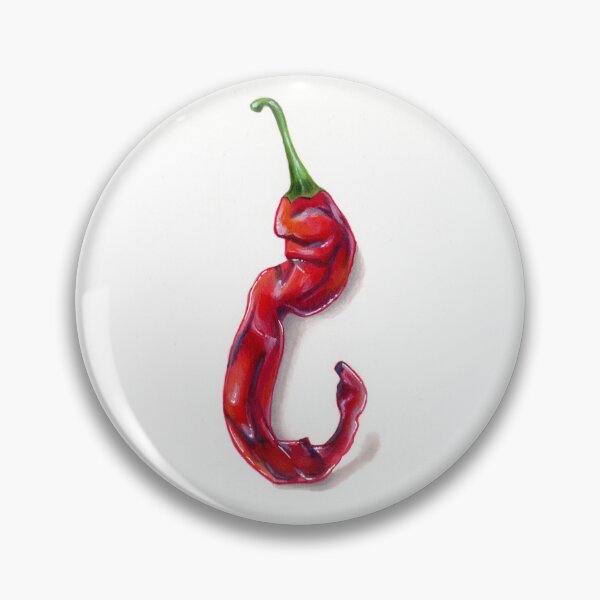 Artikelvorschau, Realistische, gebogene botanische Illustration einer roten Chilischote entworfen und verkauft von S. Amado.