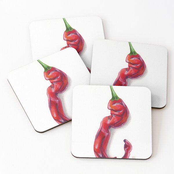 Item preview, Realistic Curved Red Chili Pepper Botanical Illustration designed and sold by S. Amado.