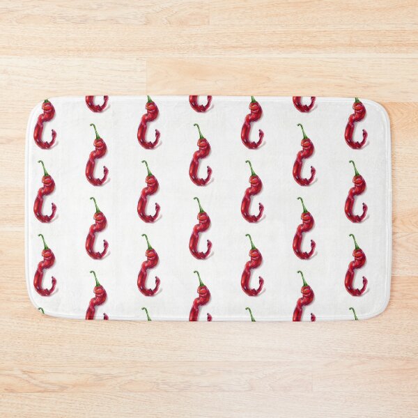 Aperçu de l'œuvre Illustration botanique réaliste d'un piment rouge incurvé créée et vendue par S. Amado.