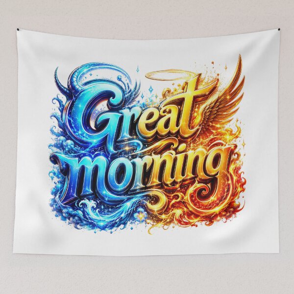 Item preview, Celestial Emberwave Great Morning in Angelfire Graffiti designed and sold by BlissBlvdShop.