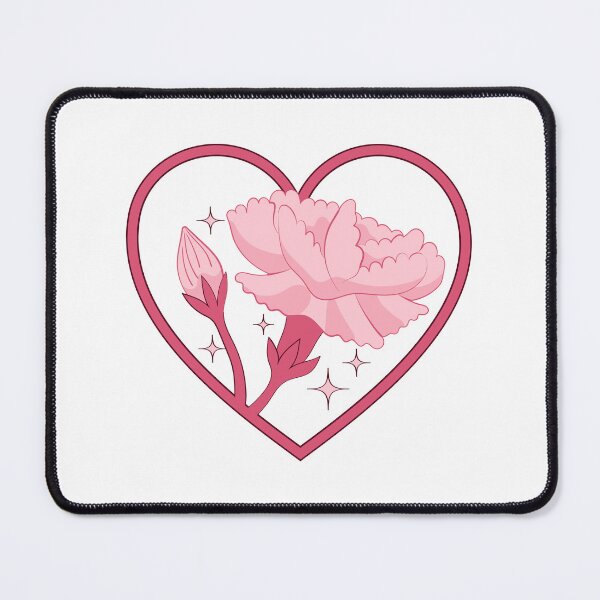 Item preview, Pink Carnation of Love with Vintage Kawaii Heart Frame ✨ designed and sold by ✨Kessy von Kunstler✨.