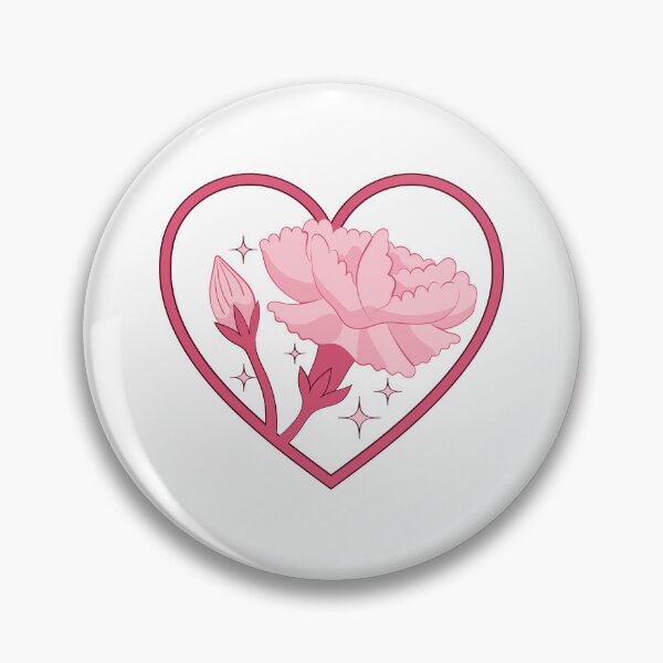 Item preview, Pink Carnation of Love with Vintage Kawaii Heart Frame ✨ designed and sold by ✨Kessy von Kunstler✨.