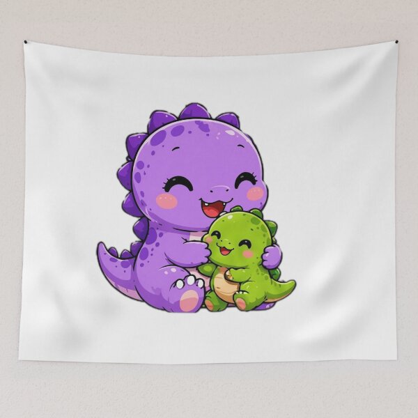 Item preview, Cute Dinosaur Hugging Baby Dinosaur Kawaii Sticker designed and sold by DailyDoodlesBySumbul.
