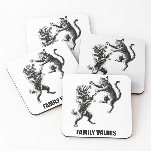 Item preview, Family Values Cat and Dog Fight Illustration designed and sold by SAIProject.