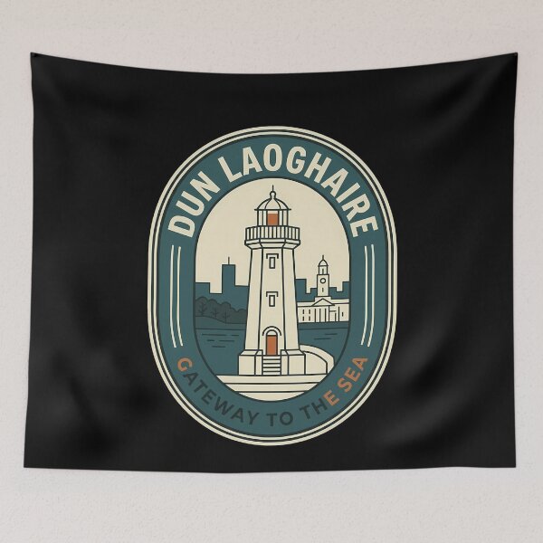 Item preview, Dun Laoghaire Ireland Lighthouse Vintage Travel Emblem designed and sold by k3rstman1.