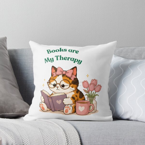 Item preview, Cozy Cute Calico Cat Books Illustration - my therapy designed and sold by Lunexa-Lab.