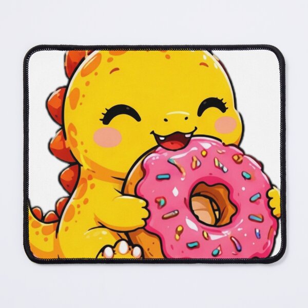 Item preview, Cute Dinosaur Holding Donut Kawaii Sticker designed and sold by DailyDoodlesBySumbul.