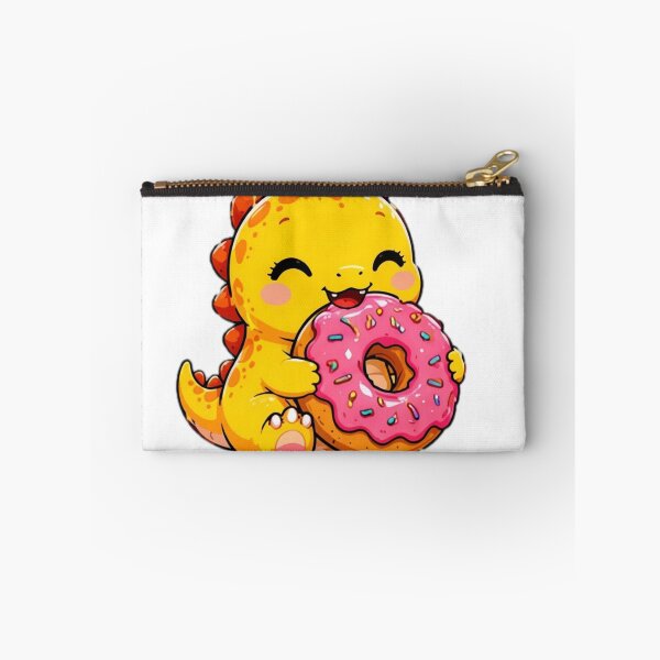 Item preview, Cute Dinosaur Holding Donut Kawaii Sticker designed and sold by DailyDoodlesBySumbul.