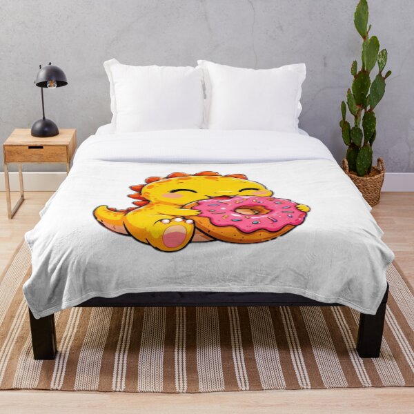 Item preview, Cute Dinosaur Holding Donut Kawaii Sticker designed and sold by DailyDoodlesBySumbul.