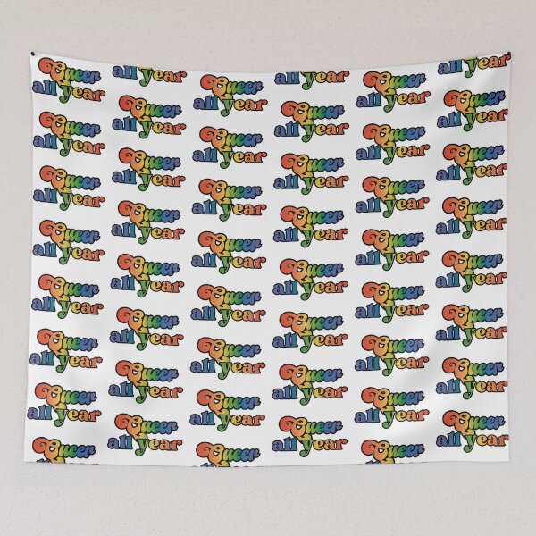 Item preview, Queer all year - rainbow pride design designed and sold by art by hannah lang.