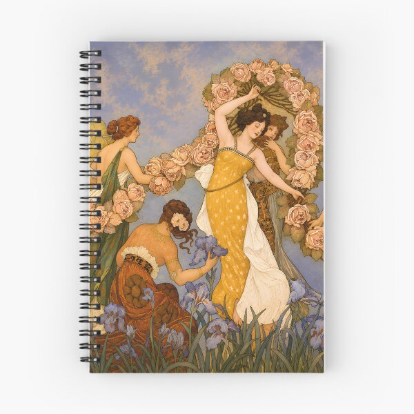 Item preview, Art Nouveau Floral Maidens | Vintage Mucha Inspired Roses & Irises | Romantic Botanical Illustration | Elegant Belle Époque Aesthetic designed and sold by EmiliaBassano.