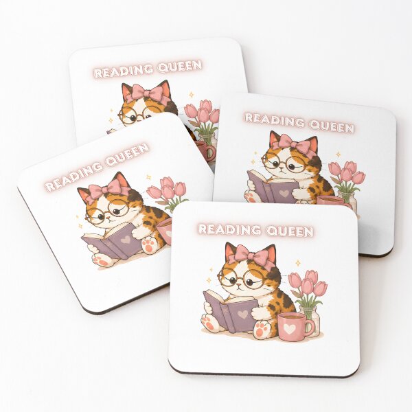 Item preview, Cozy Cute Calico Cat Books Illustration - Reading queen designed and sold by Lunexa-Lab.
