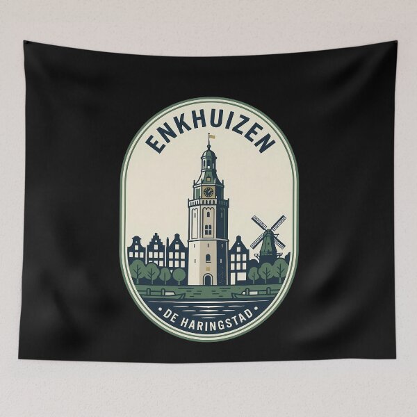 Item preview, Enkhuizen Netherlands De Haringstad Vintage Travel Emblem designed and sold by k3rstman1.