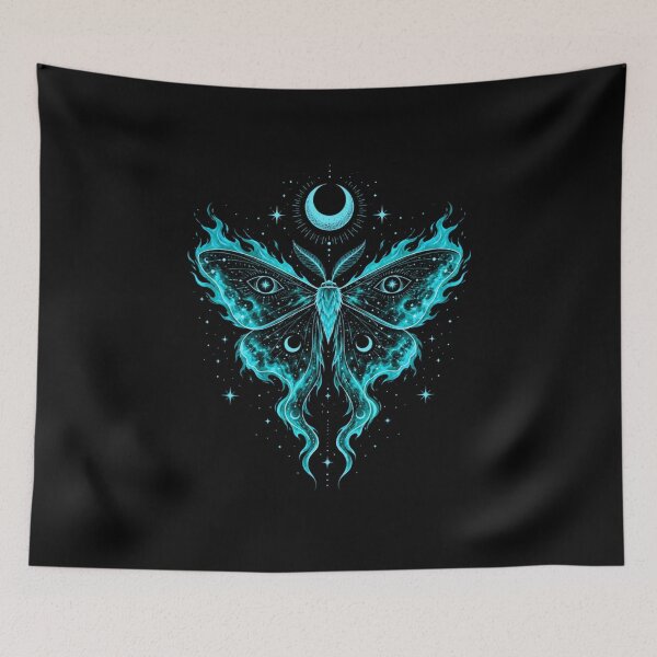 Item preview, Celestial Flame Luna Moth | Mystical Cosmic Butterfly designed and sold by MysticVargas.