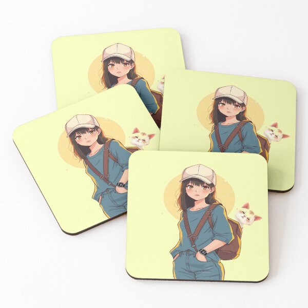 Item preview, Anime Girl Traveling with Cute Cat in Backpack designed and sold by hoodiehood.